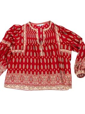 Woman’s Rose & Olive floral boho peasant blouse size XL